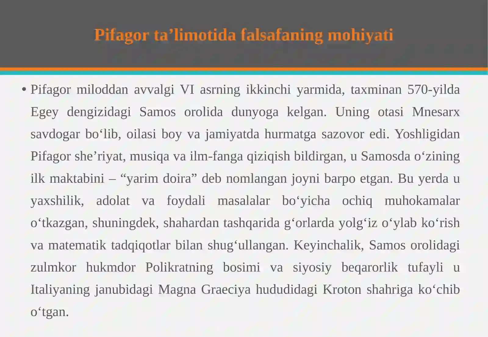 Pifagor va Platon qarashlarida falsafaning mohiyati 4