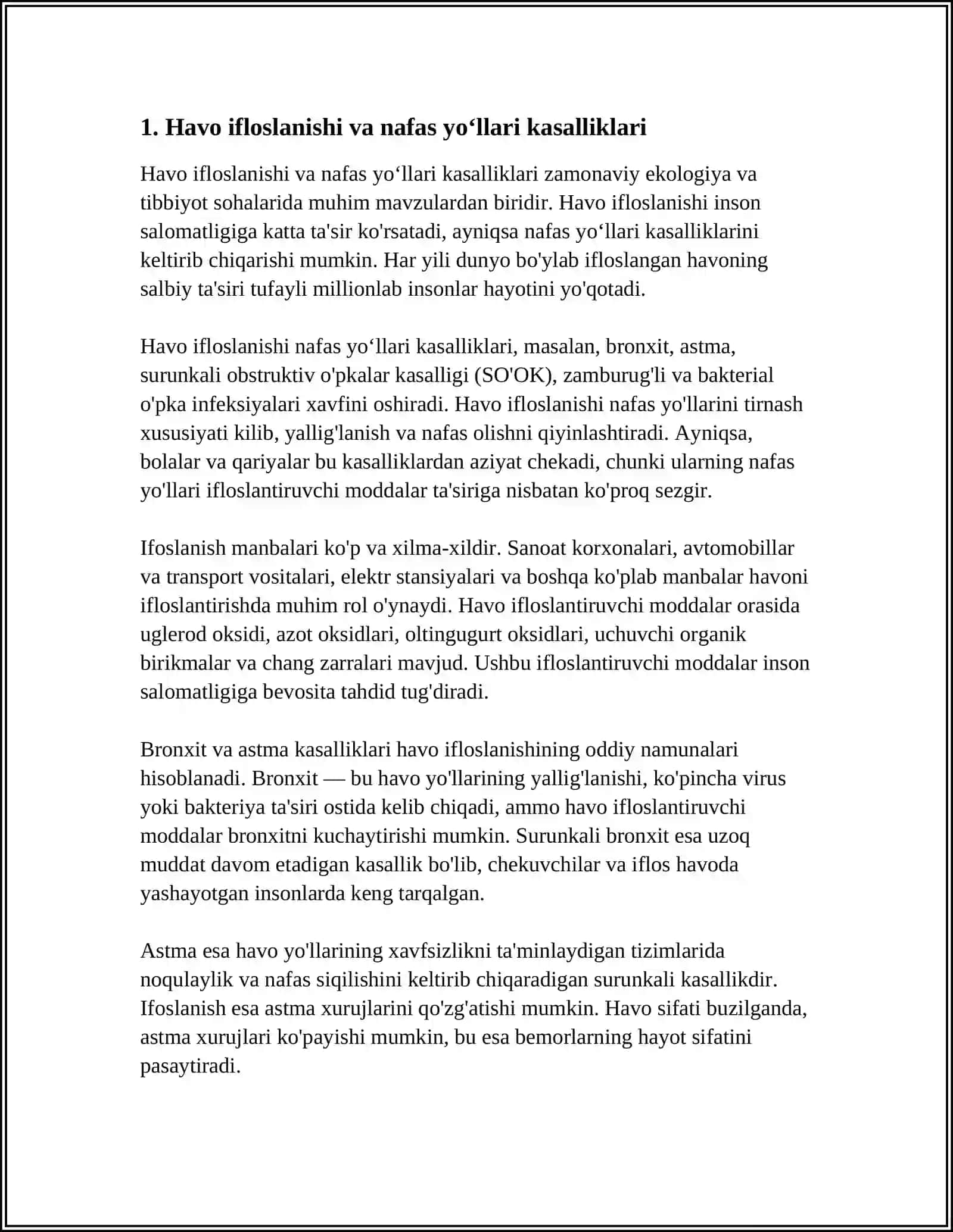ZAMONAVIY INSON EKALOGIYASINING TIBBIYOTDAGI TOMONLARI 4