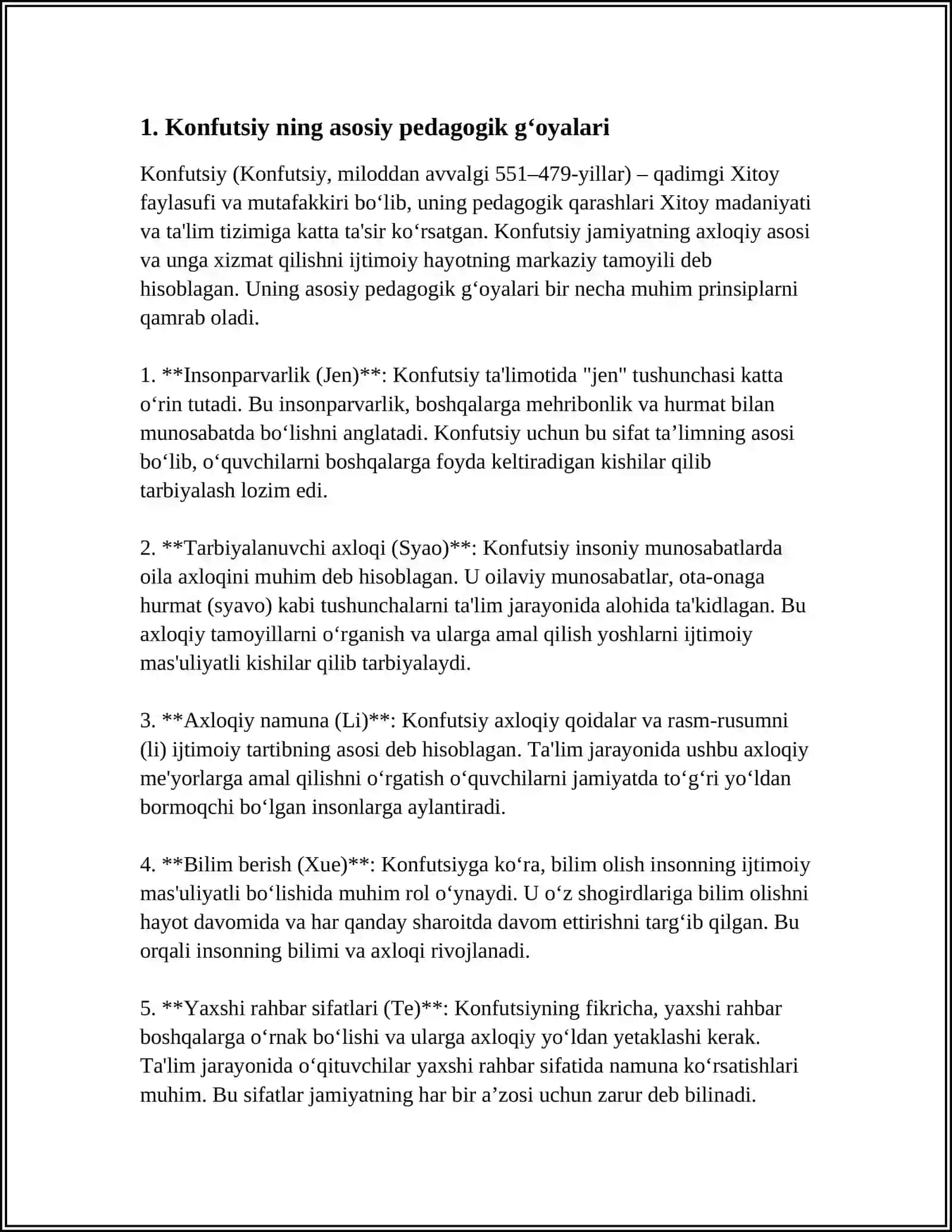KONFUTSIYNING PEDAGOGIK QARASHLARI 4