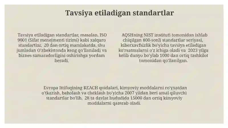 Standartlarning turlari va toifalari 4