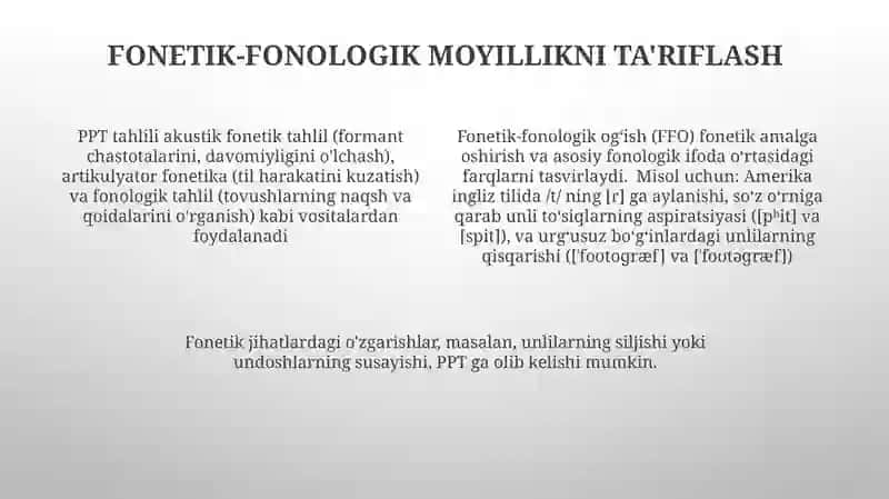 Tilning fonetik-fonologik sathi 4