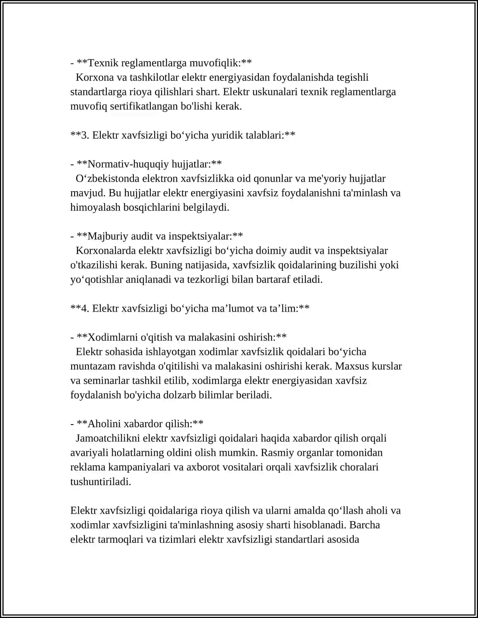 ISHLAB CHIQARISHDA ELEKTIR XAVFSIZLIK ASOSLAR 4