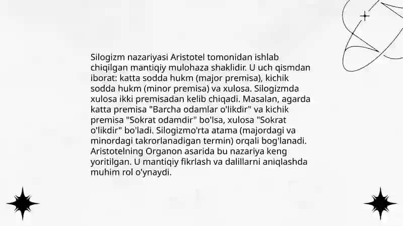 Mantiq elementlari.Mulohazalar va ular ustida amallar. 4