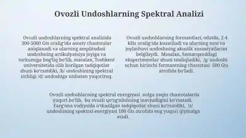 Formantlar va Ovozli Undoshlar 4
