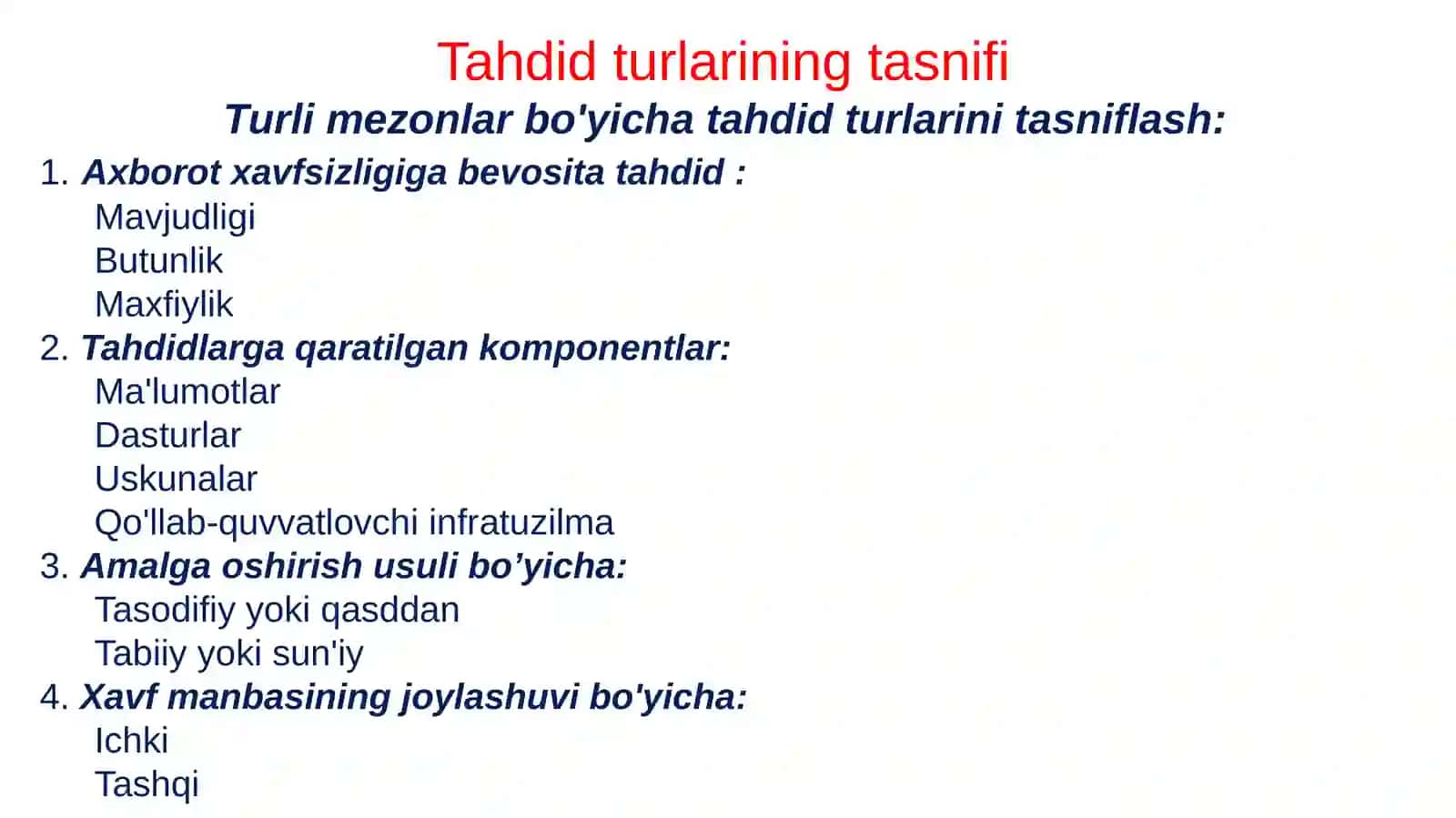 Axborot tahdidlari tushunchasi 4