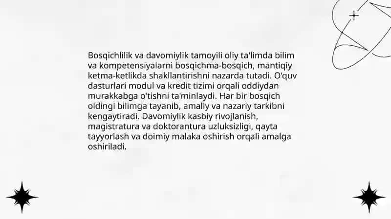 Oliy ta’limda o’qitish qonuniyatlari va tamoyillari 4