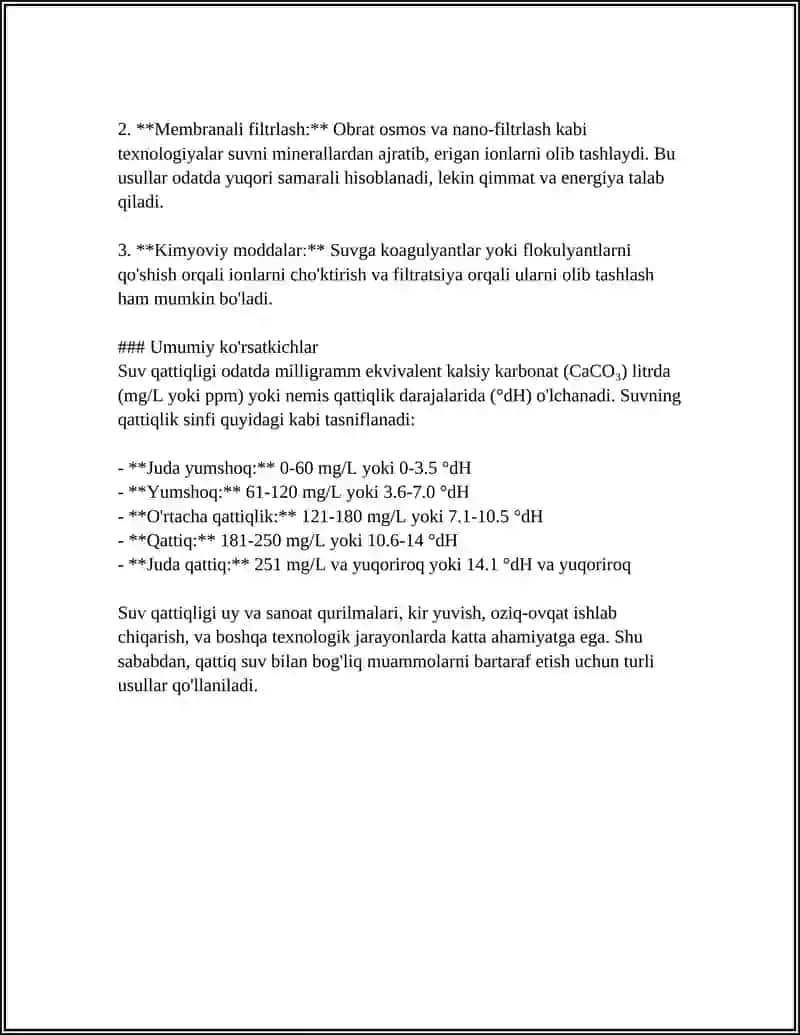 SUVNING QATTIQLIGI VA UNI YO'QOTISH USULLARI 4