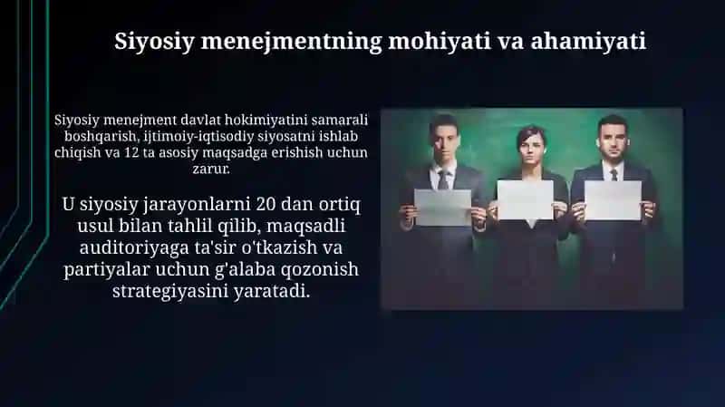 Siyosiy Menejment Faniga Kirish 4