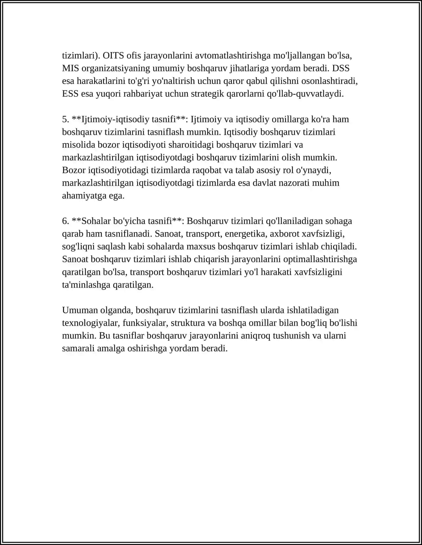 BILIMLARGA ASOSLANGAN TIZIMLARNI TASNIFLASH 4