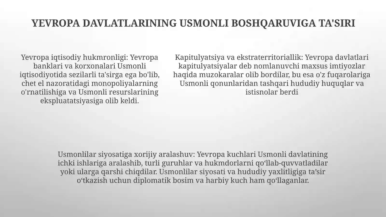 Xix Asr Oxiri —Xx Asr Boshlarida UsmonliDavlatiningYarimmustamlakaligi 4