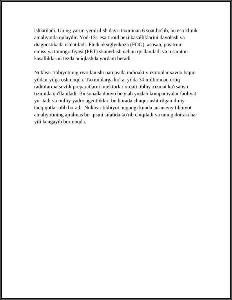 YADRO KIMYOSINING TIBBIYOTDAGI O'RNI 4