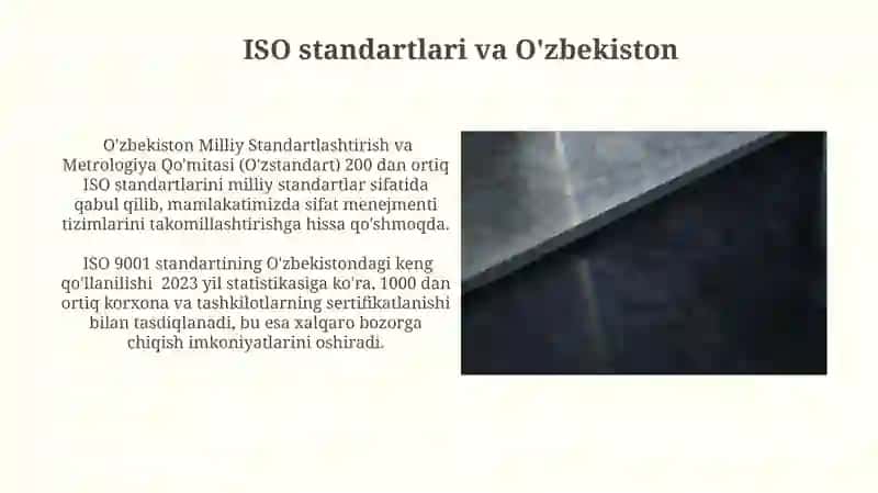 ISO standartlariga muvofiqlik va sertifikatlash 4
