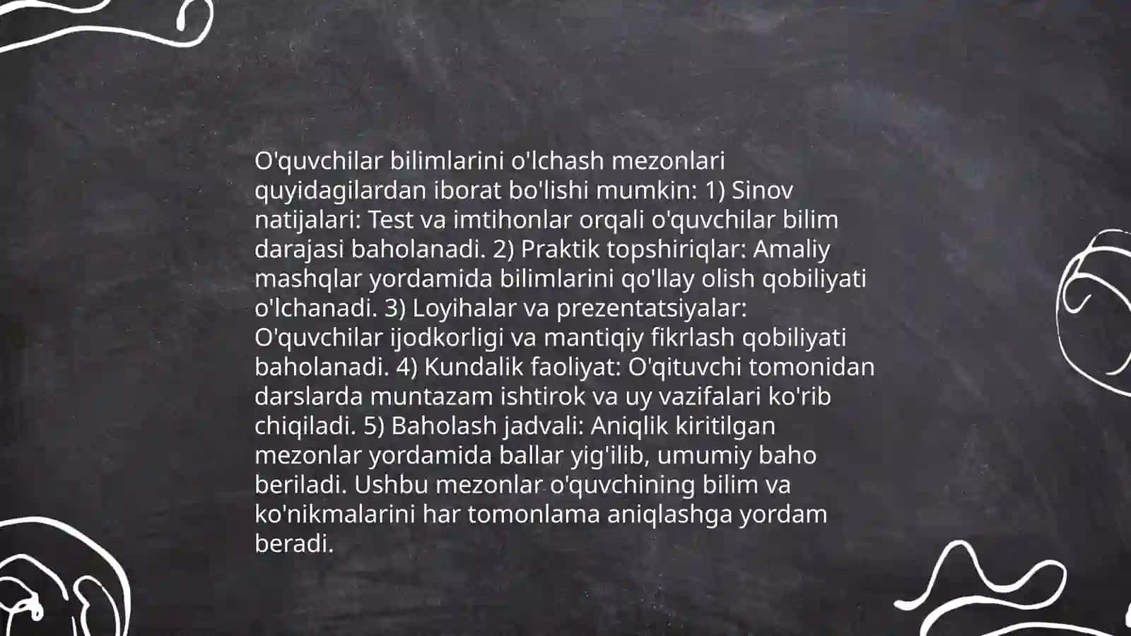 Ta'lim olganlikni tashxis etish 4