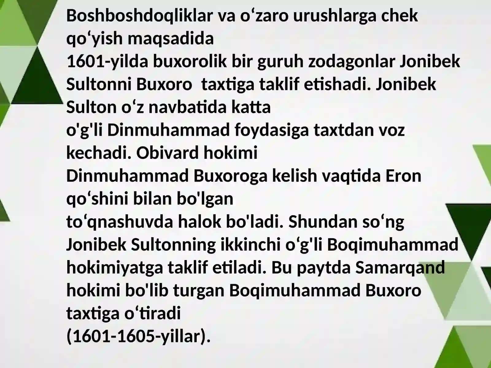 Ashtarxoniylar sulolasining kelib chiqishi 4