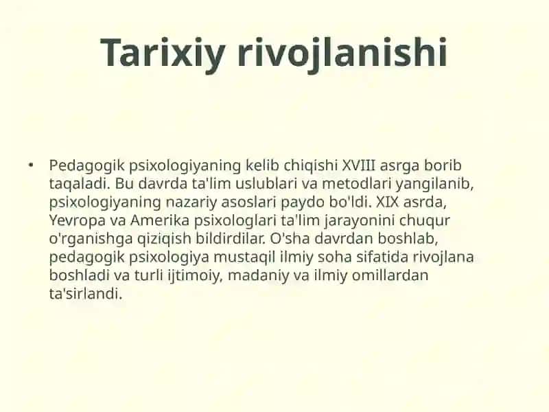 Pedagogik psixologiyaning yuzaga kelishi 4