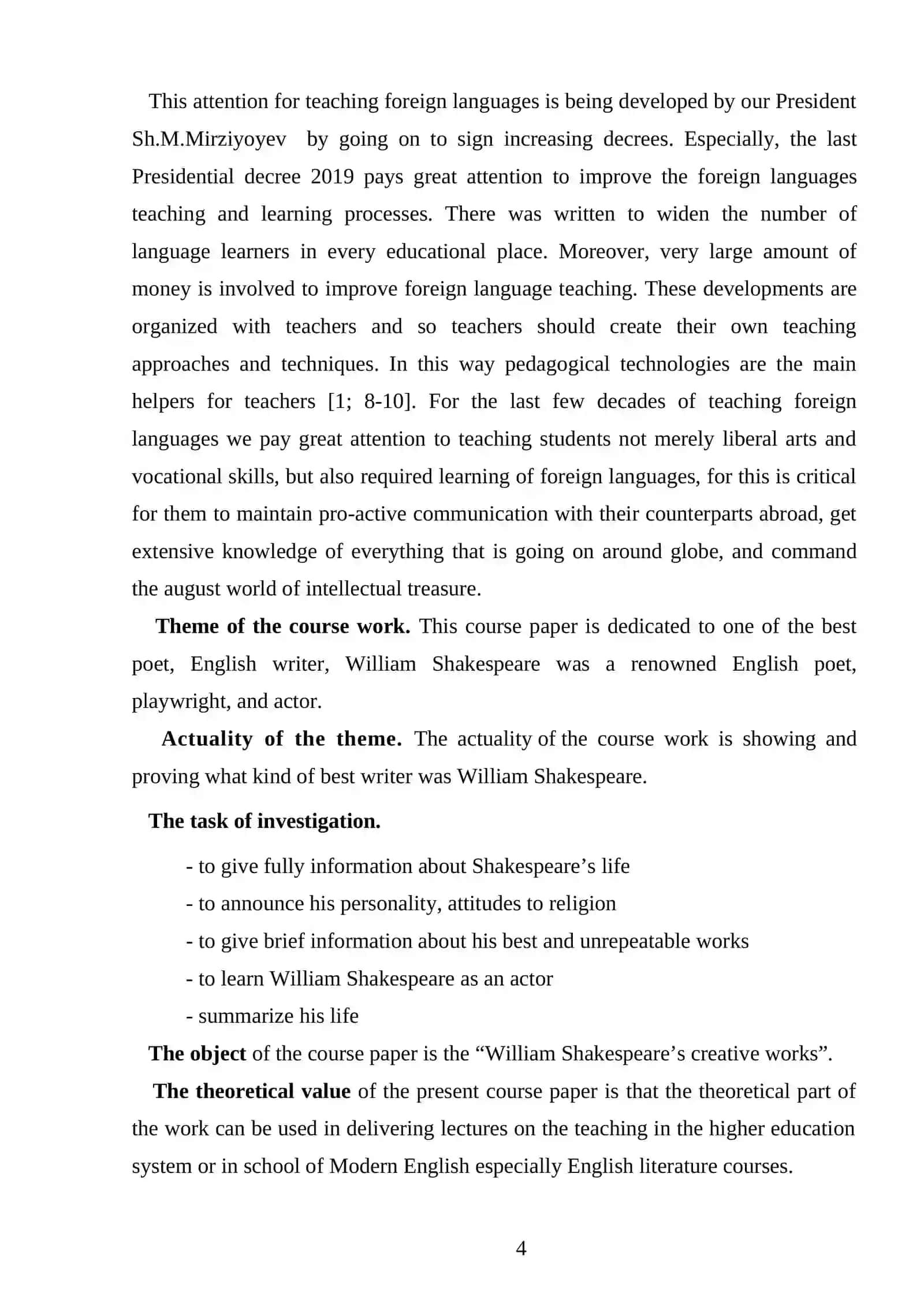 WILLIAM SHAKESPEARE’S CREATIVE WORKS 4