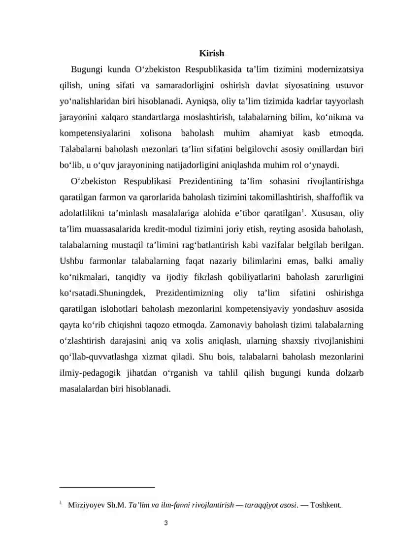 Talabalarni baholash mezonlari 4