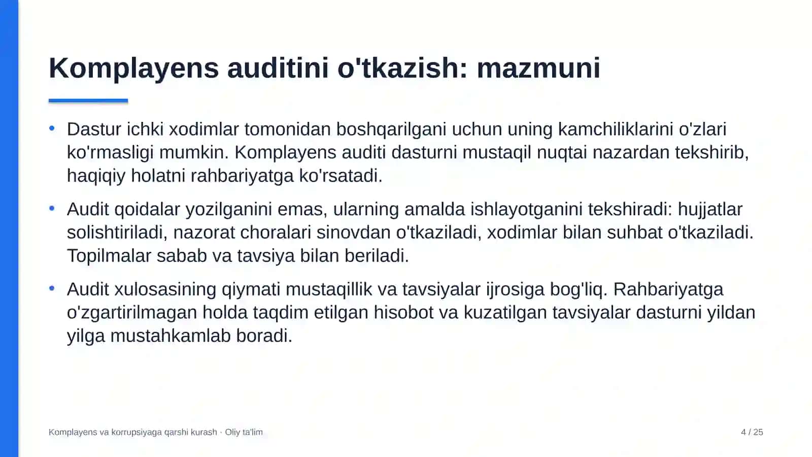yo'l qurilishida komplayens auditini o'tkazish 1371 4