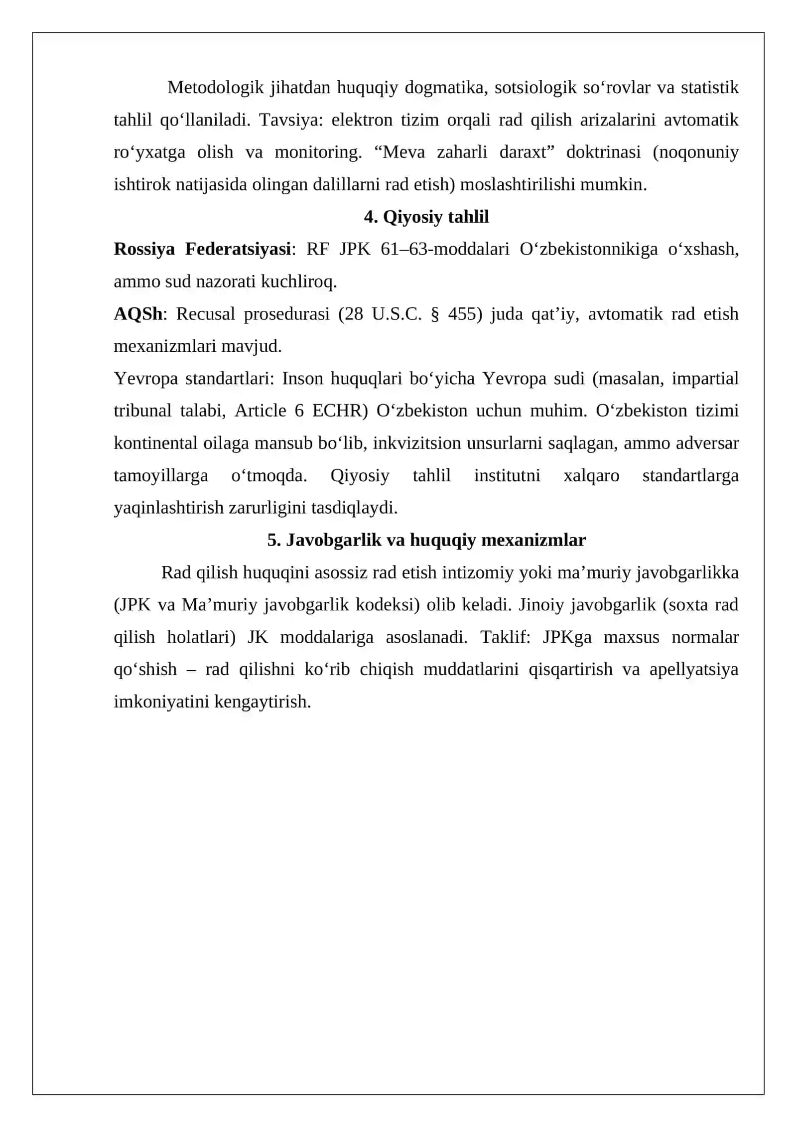 Rad qilishlar Maqola 4