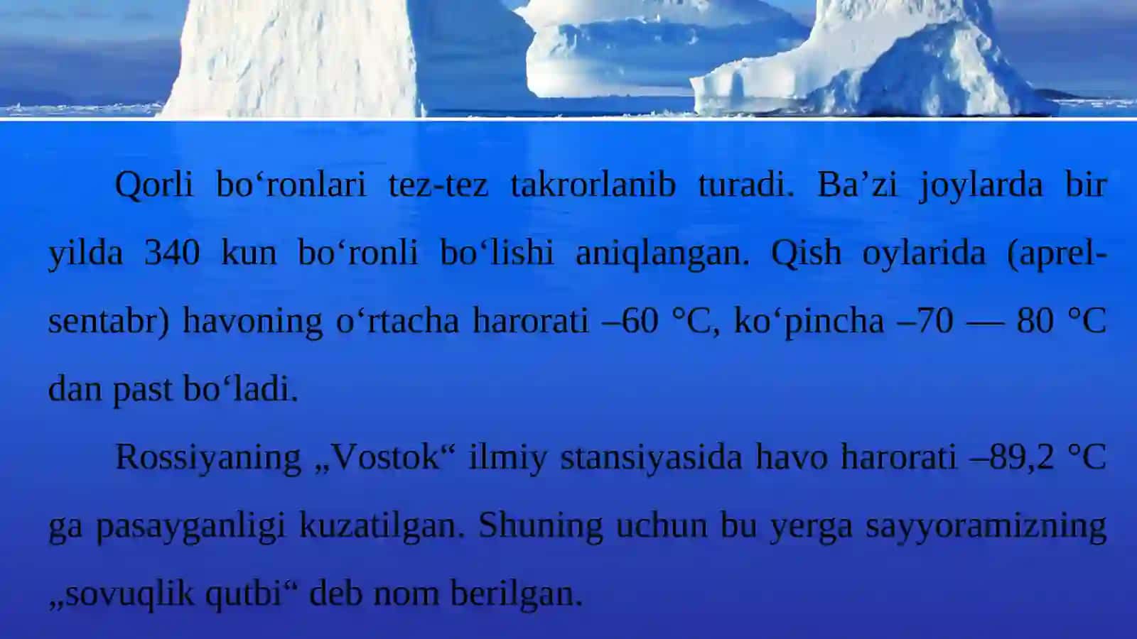 Antarktida Iqlimi va tabiat komplekslar 4