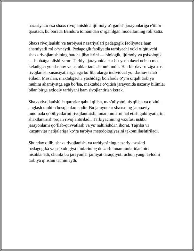 SHAXS RIVOJLANISHI VA TARBIYASINING PEDAGOGIK-PSIXOLOGIK ASOSLARI 4