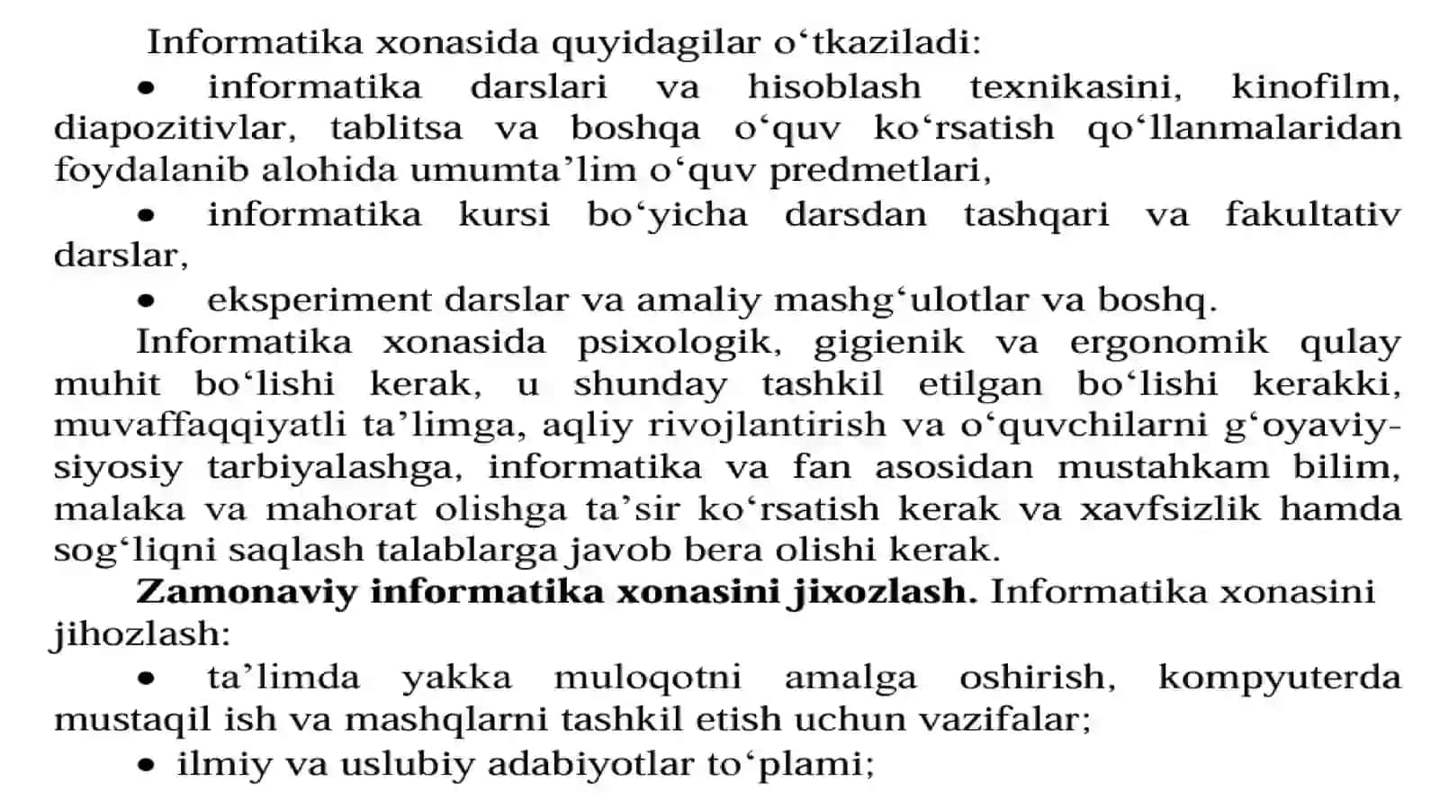Zamonaviy Informatikava axborot texnologiyalari xonasi 4