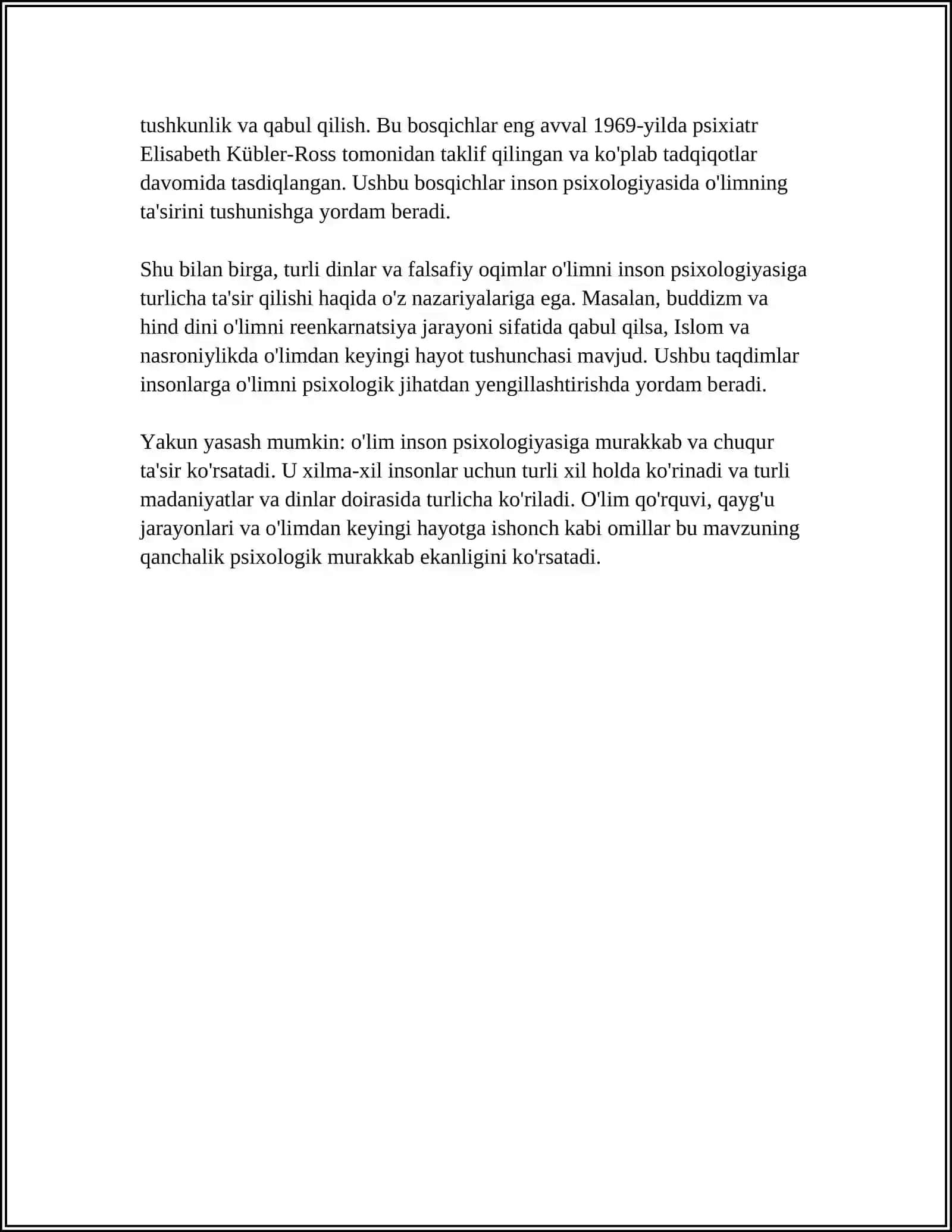 O'lim va uning inson psixologiyasiga ta'siri 4