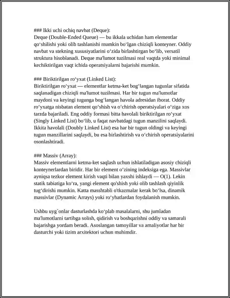 CHIZIQLI KONTEYNERLAR(VEKTOR) 4