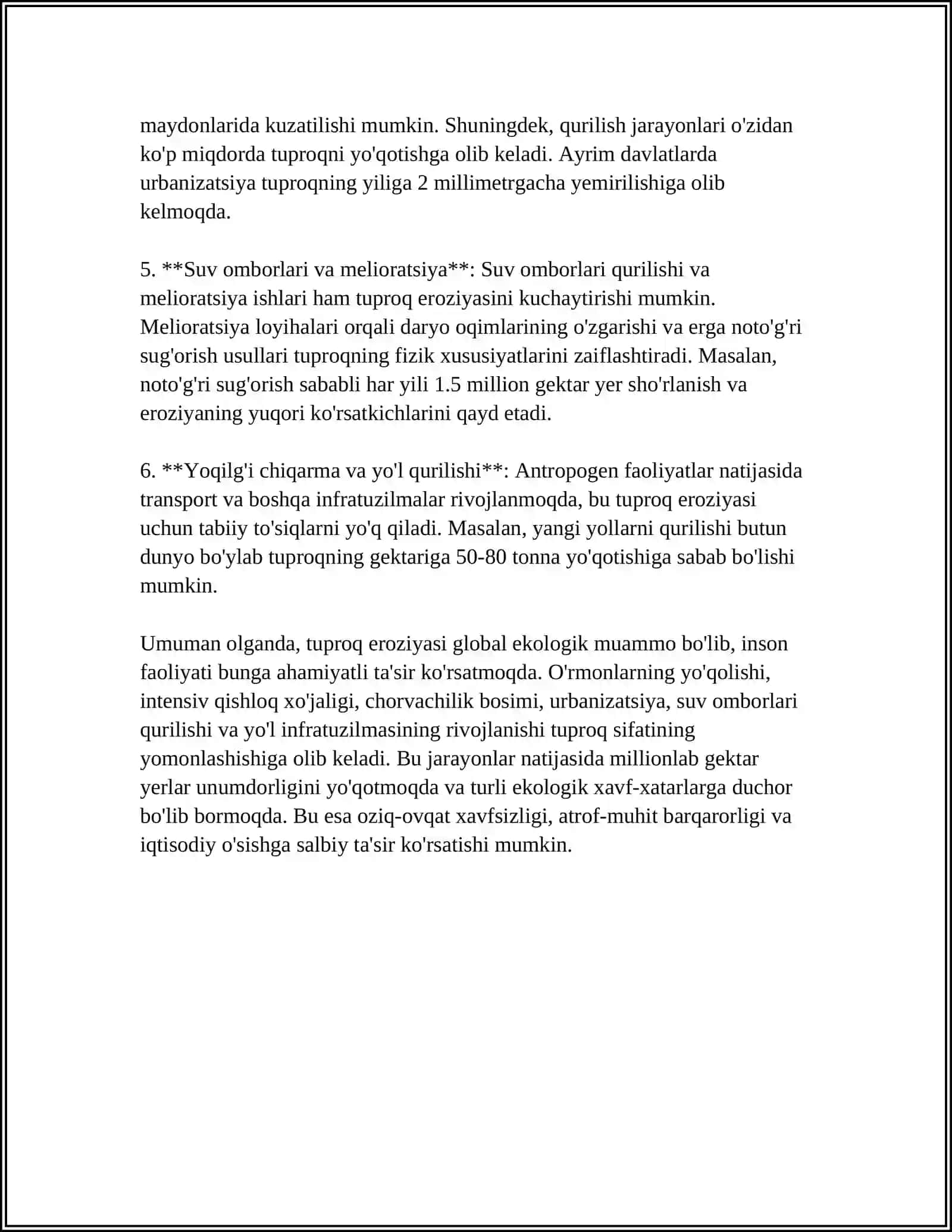 ANTROPOGEN OMILLARNING TUPROQQA TASIRI VA UNI MUHOFAZA QILISH 4