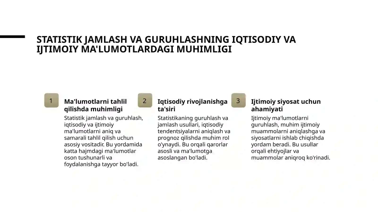 Statistik jamlash va guruhlash 4