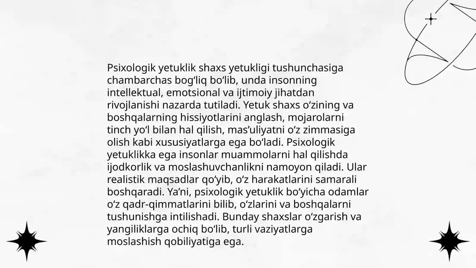 Shaxs yetukligi tushunchasi 4