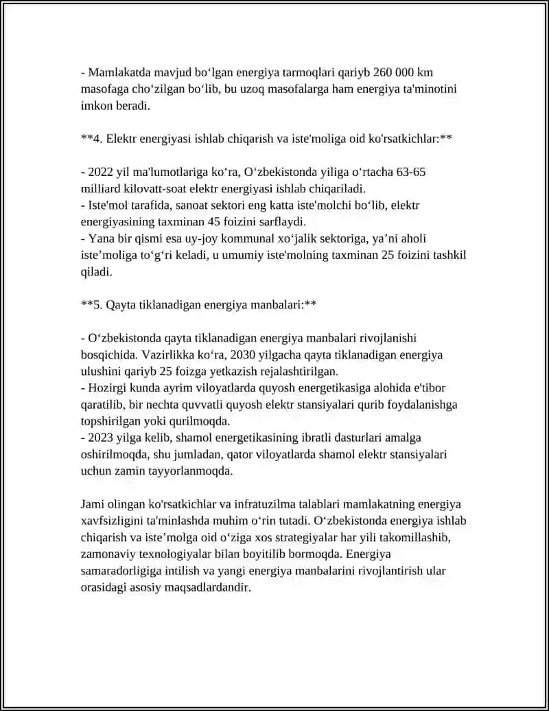 O‘ZBEKISTON ENERGIYATIZIMI 4