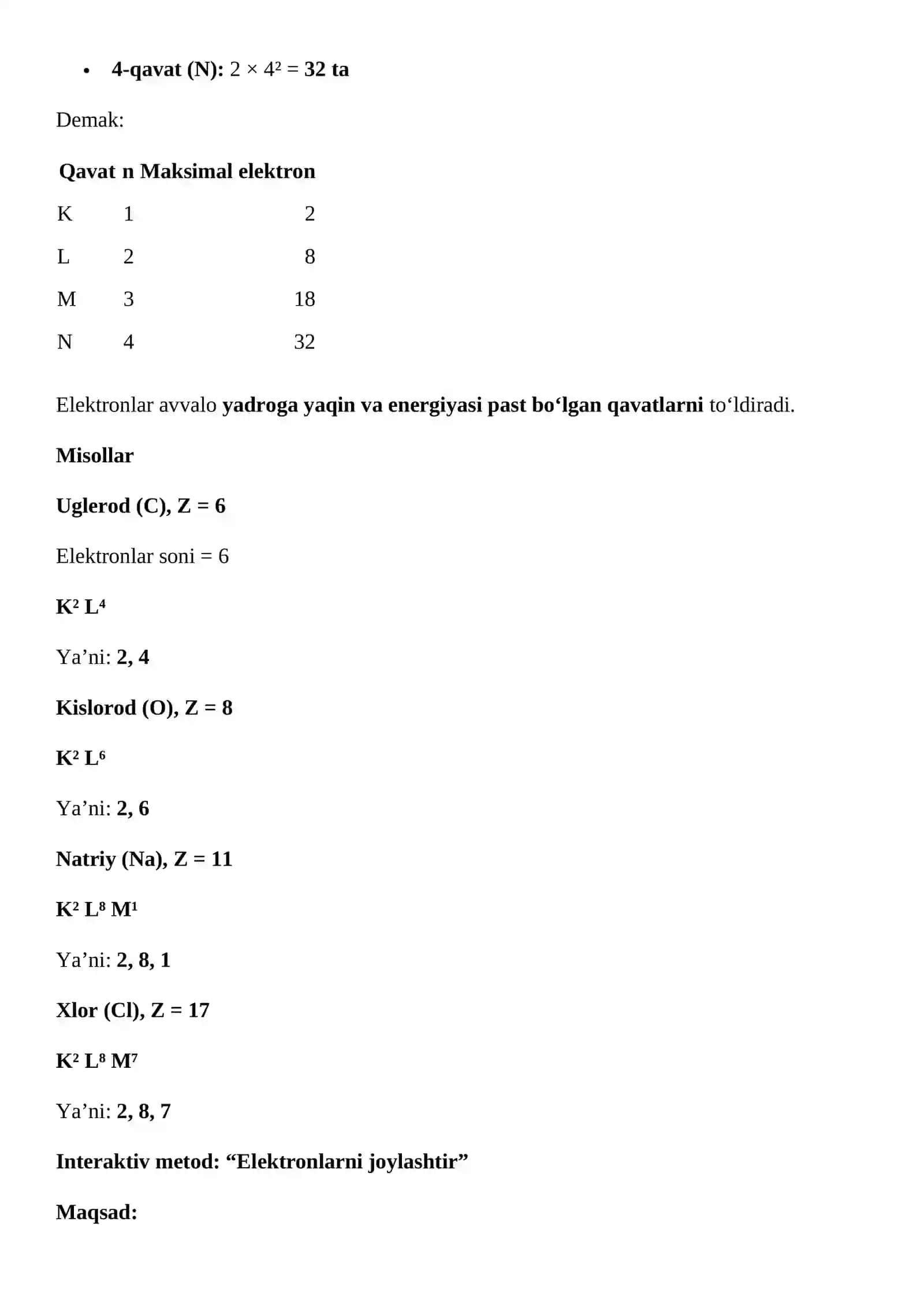 Atom Elektron Qavatlarining Tuzilishi 4
