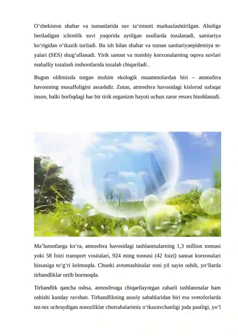 Atmosfera va suvni tozalash usullari 4