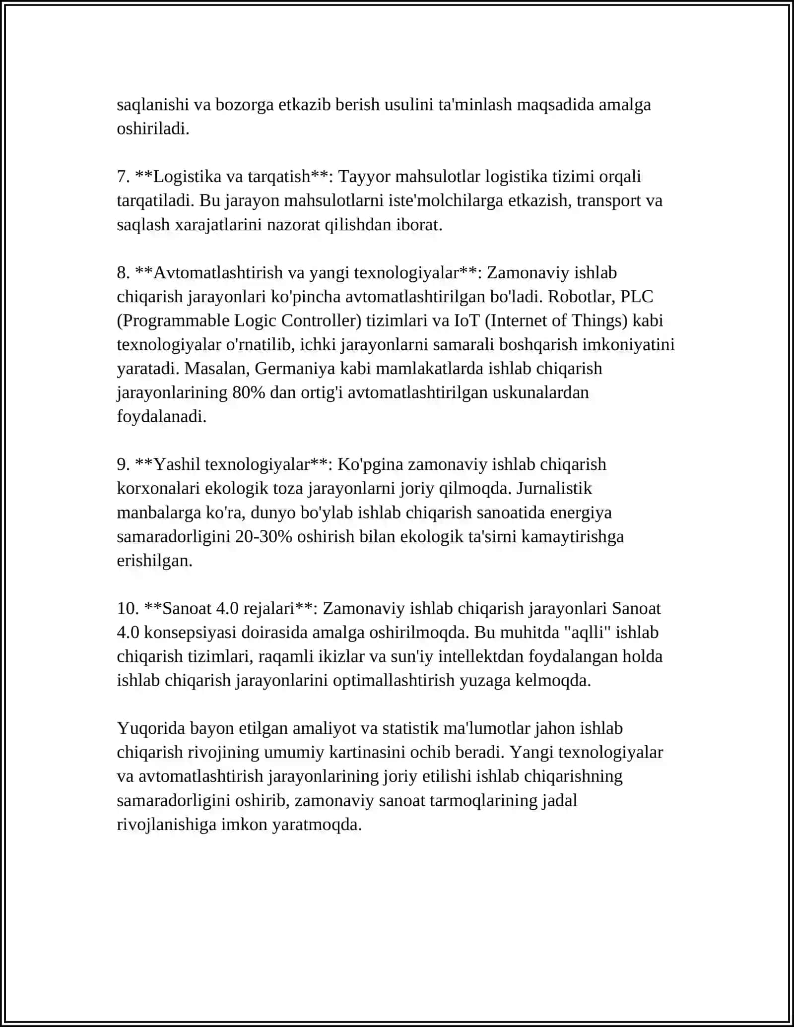 ISHLAB CHIQARISH OMILLARI VA FOYDA OPTIMALLASHTIRISH 4