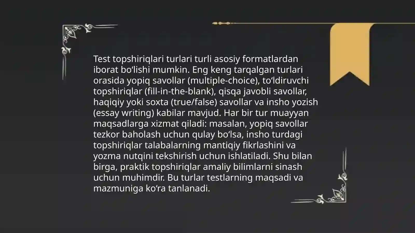 Testning asosiy tendensiyasi koʻrsatgichlari 4