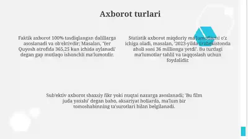 Axborot turlari va ishonchliligi 4