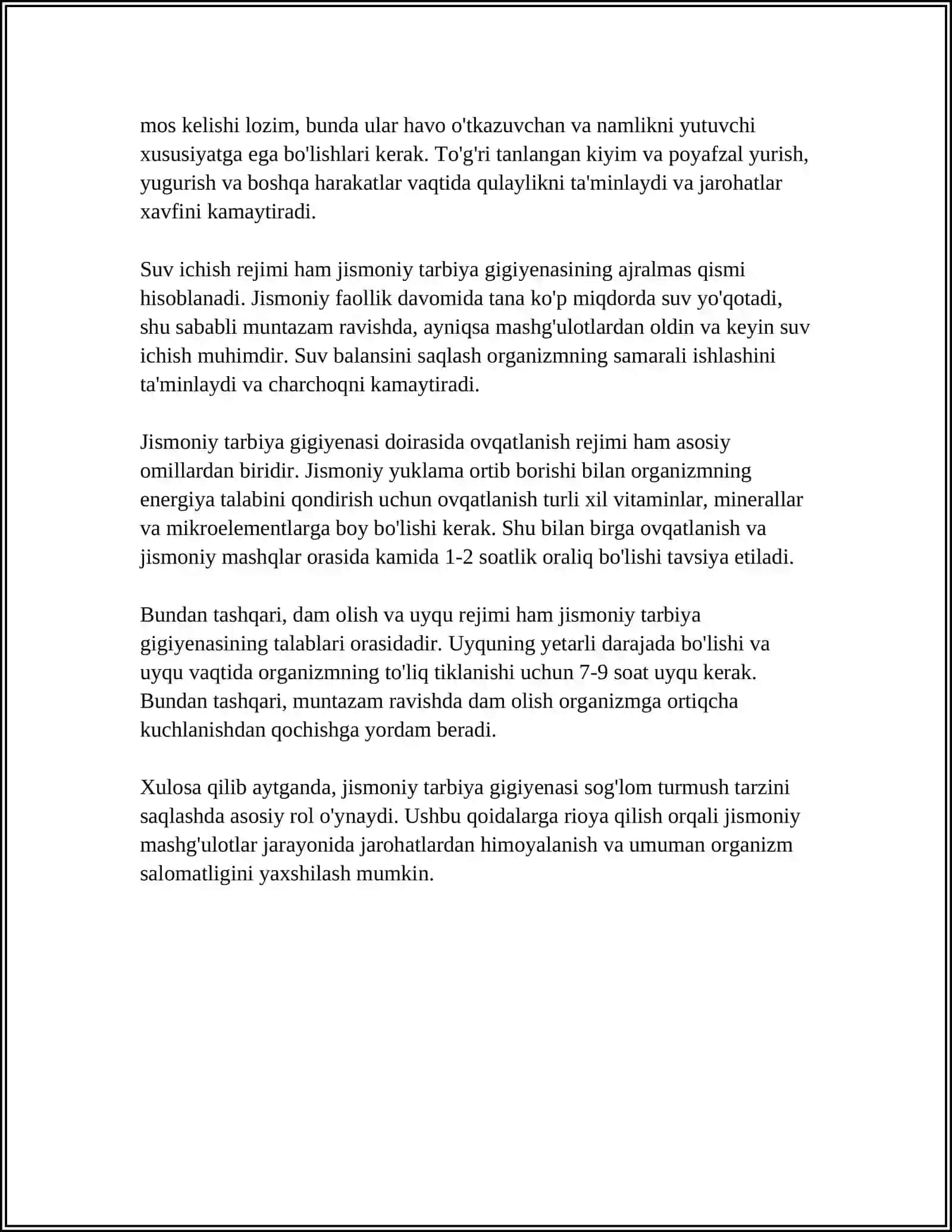 JISMONIY TARBIYA GIGIYENASI VA SPORTNING TIBBIY FIZIOLOGIK ASOSLARI 4