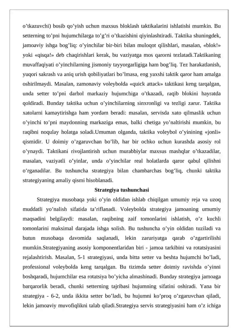 Zamonaviy voleybolda taktika va strategiya haqida tushuncha 4