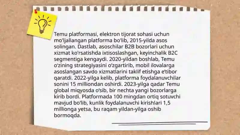 Temu elektron tijorat dasturi 4