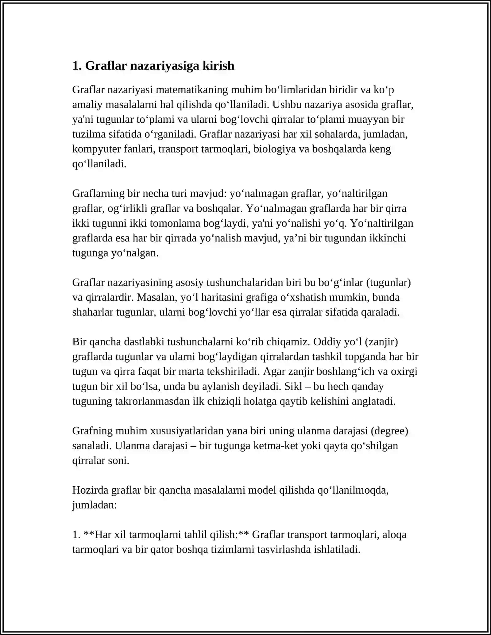 GRAFLAR NAZARIYASI ASOSLARI 4