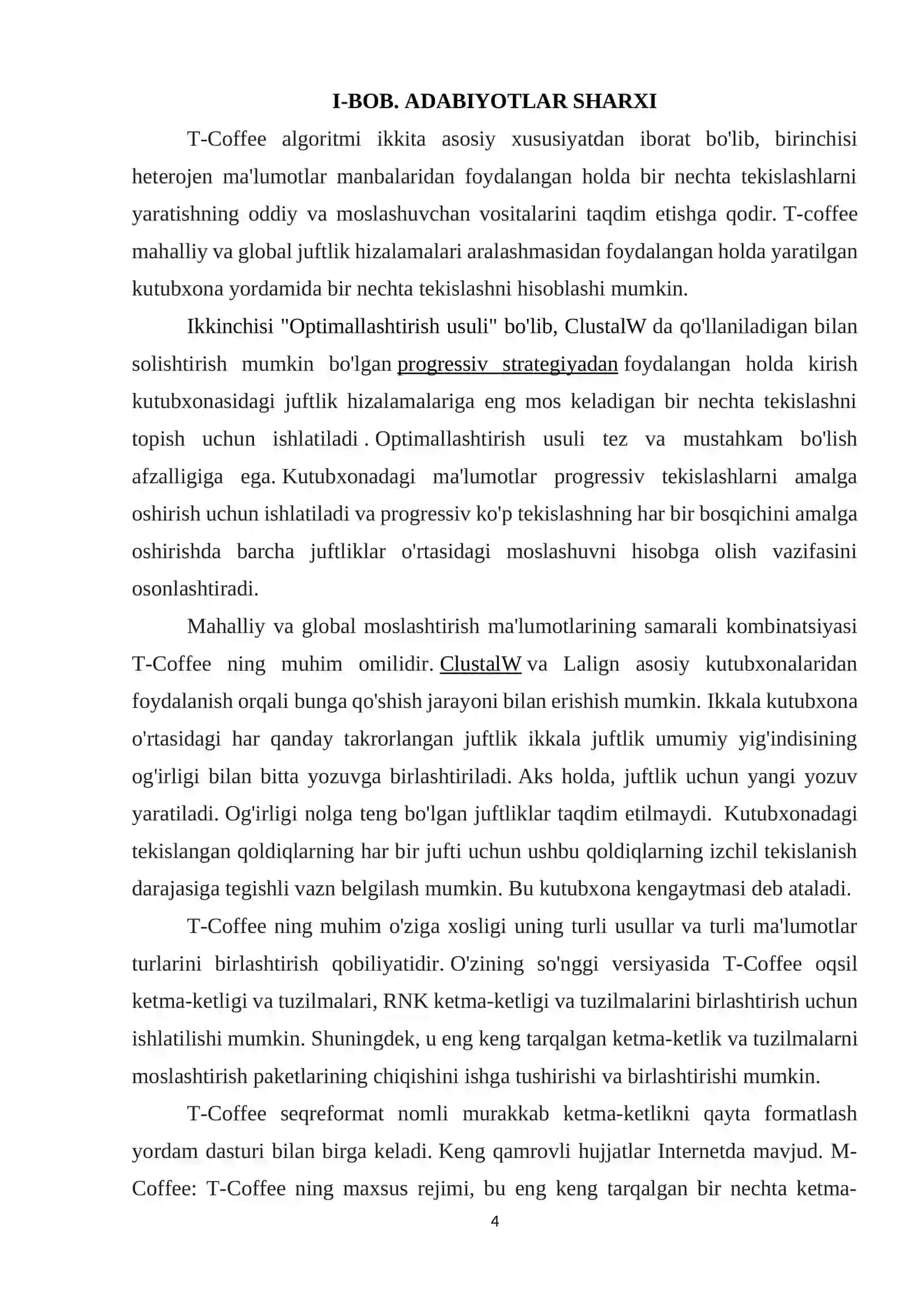 Bioinformatika Kurs 4