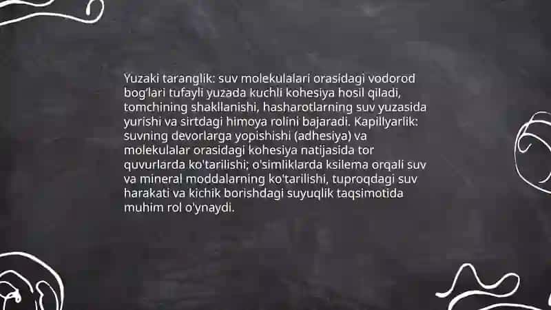 Suv.Xususiyatlari va biologik funksiyasi 4
