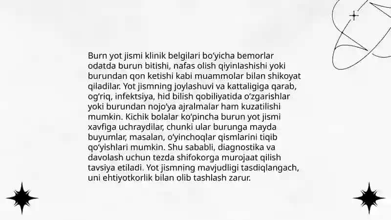 Burun yot jismi etiologiyasi 4