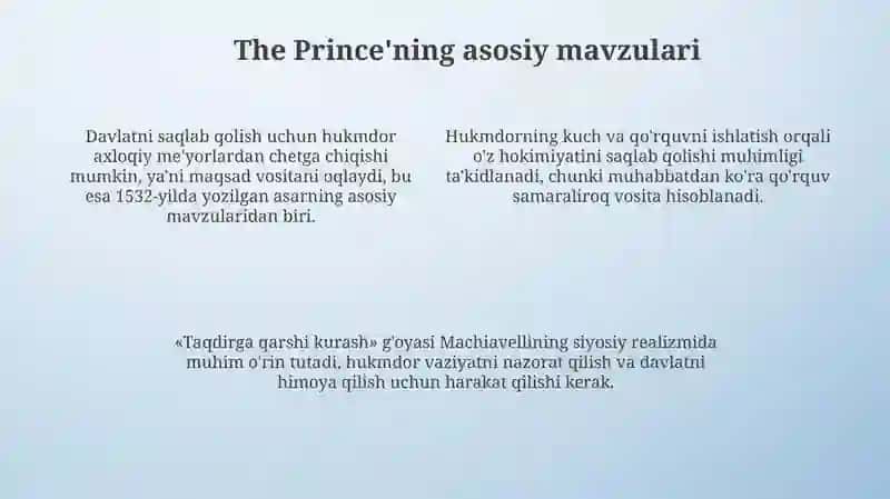 Makiavellining Xukmdor asari buyicha taqdimot 4