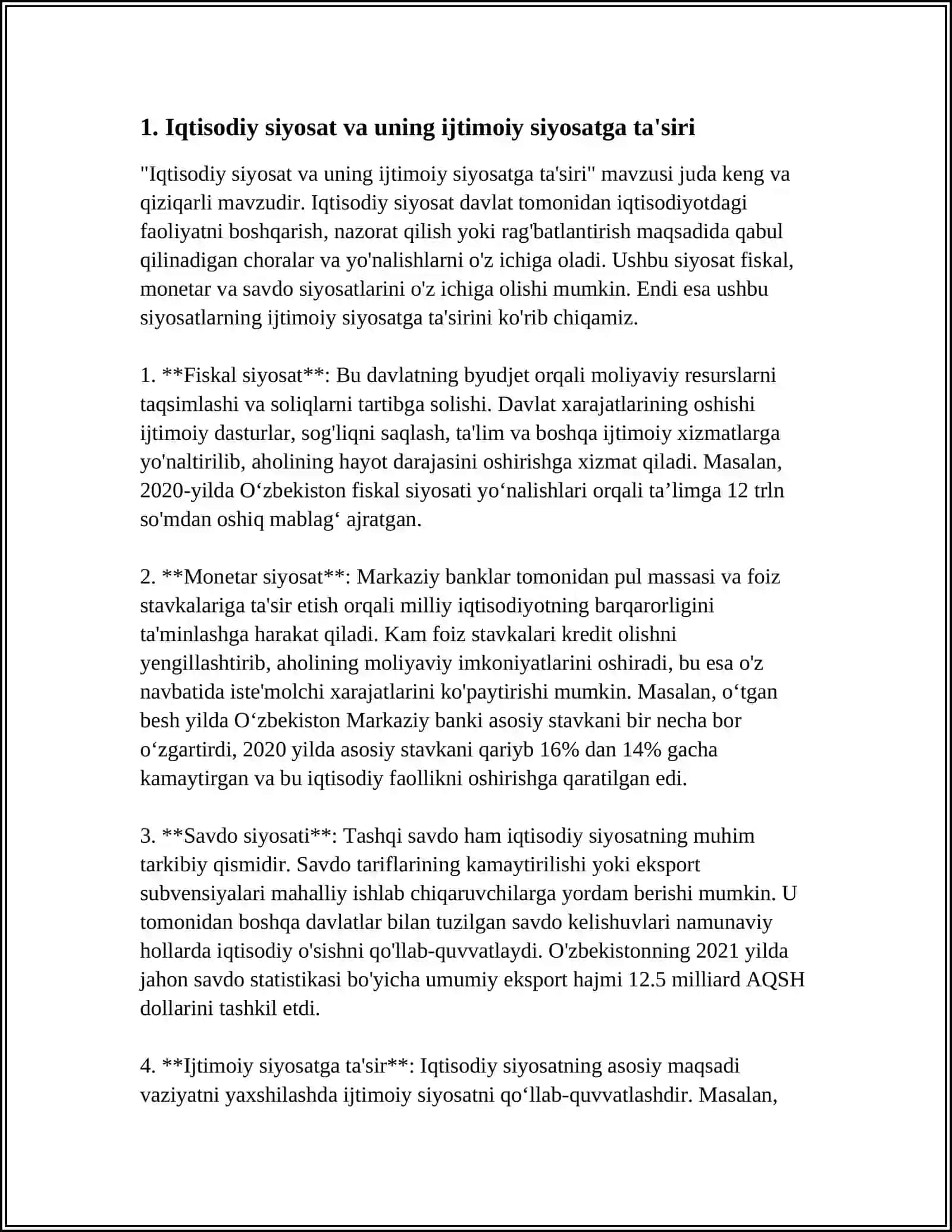 IQTISODIY VA IJTIMOIY SIYOSATNING O’ZARO BOG’LIQLIGI 4
