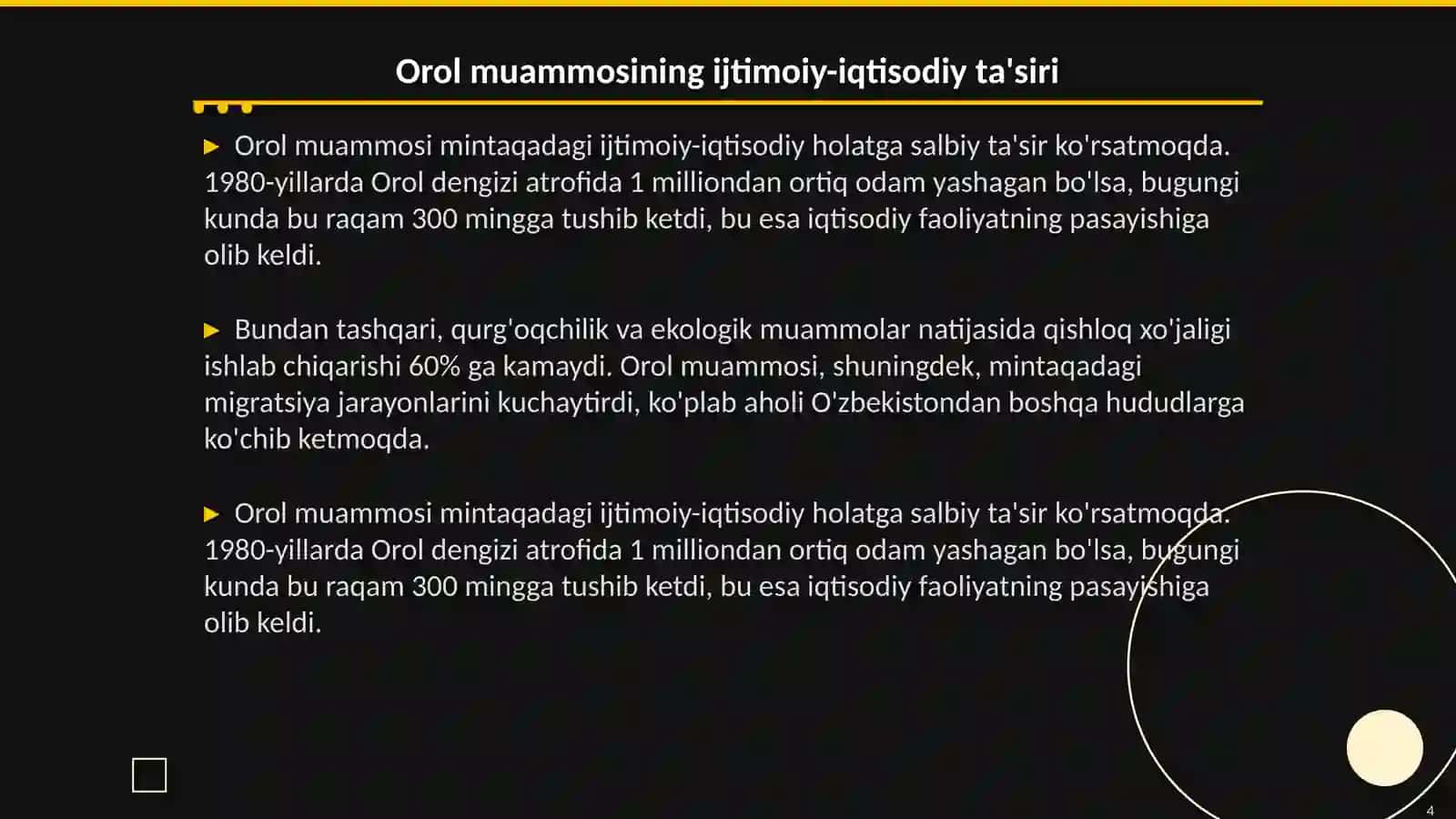 Orol muommosi va uning oldini olish yo'llari 4