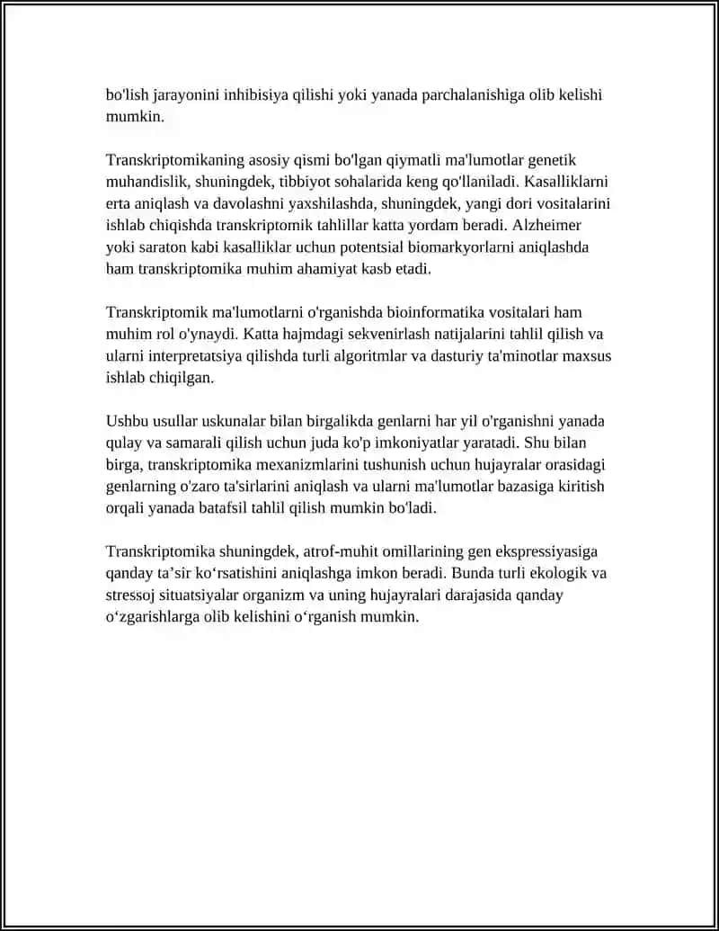 TRANSKRIPTOMIKA USULLARI YORDAMIDA GENLAR EKSPRESSIYASI. 4