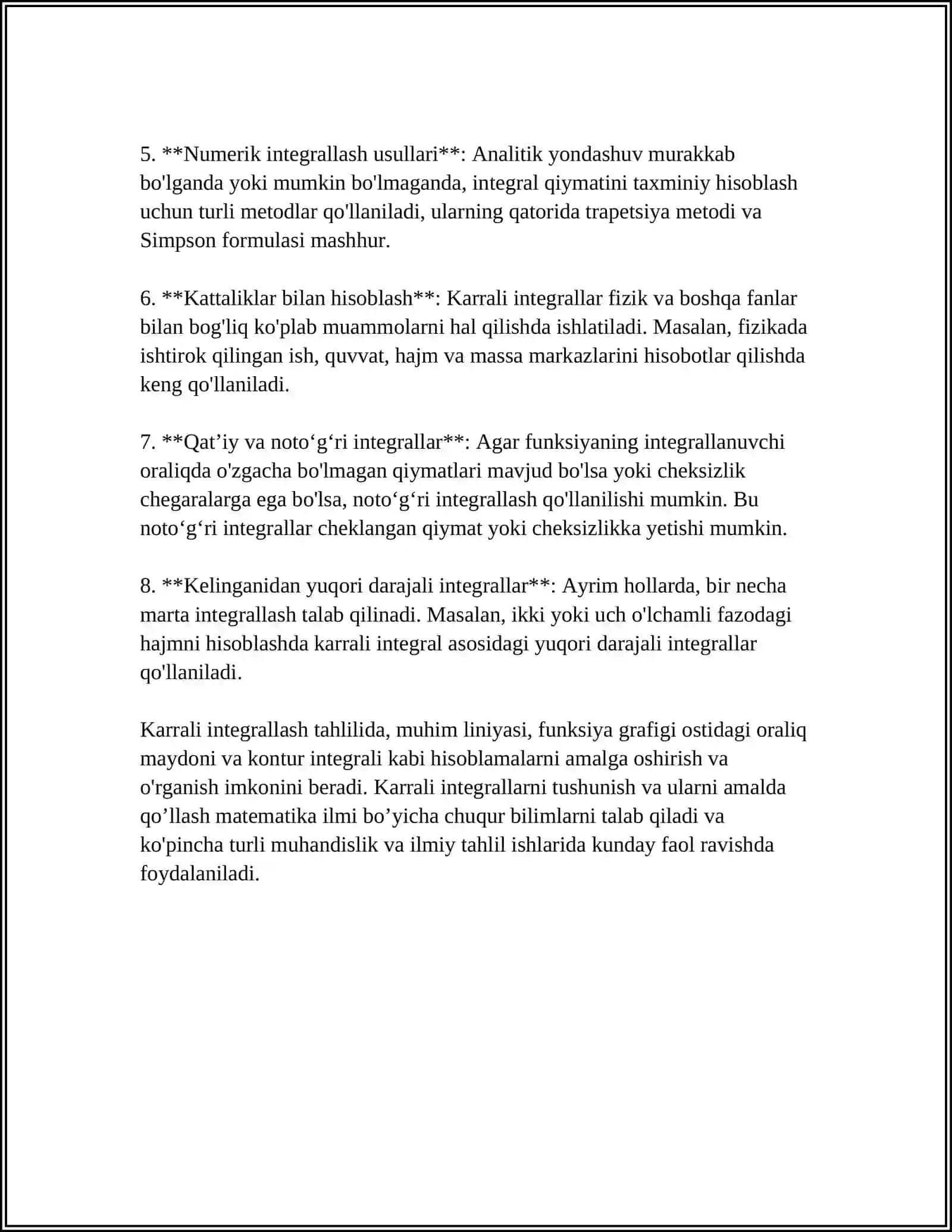 KARRALI INTEGRALLARNING XIMIYADADI TATBIQLARI 4
