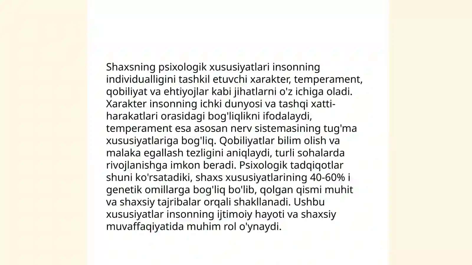 Shaxs va uning rivojlanishi 4